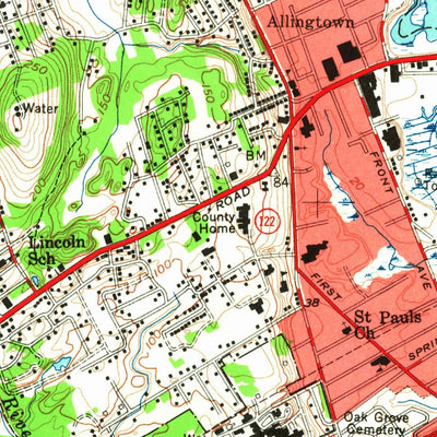 United States Geological Survey New Haven, CT (1954, 24000-Scale) digital map