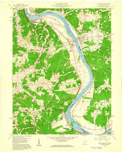 United States Geological Survey New Haven, WV-OH (1958, 24000-Scale) digital map