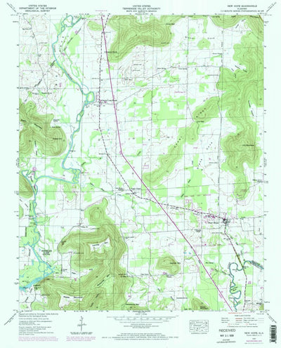 United States Geological Survey New Hope, AL (1947, 24000-Scale) digital map