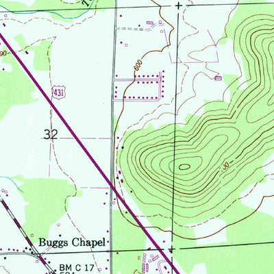United States Geological Survey New Hope, AL (1947, 24000-Scale) digital map