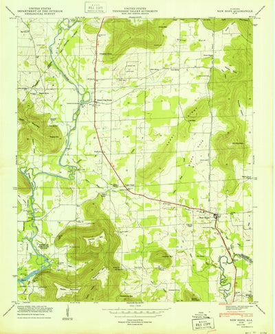 United States Geological Survey New Hope, AL (1950, 24000-Scale) digital map