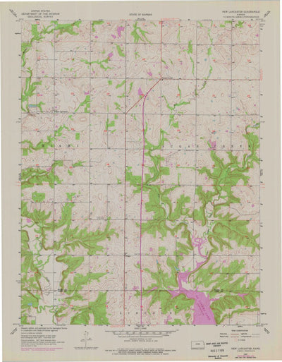 United States Geological Survey New Lancaster, KS (1957, 24000-Scale) digital map