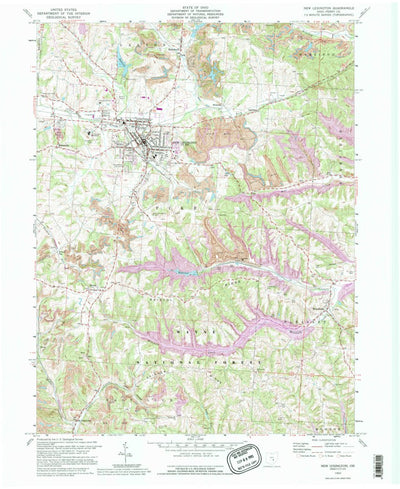 United States Geological Survey New Lexington, OH (1992, 24000-Scale) digital map