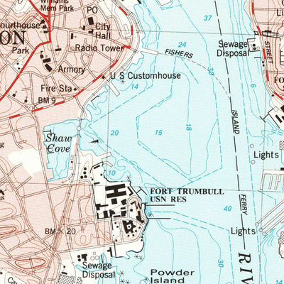 United States Geological Survey New London, CT-NY (1984, 24000-Scale) digital map