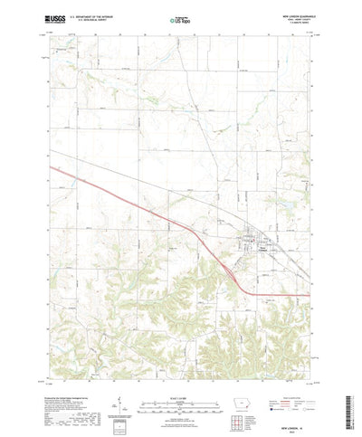 United States Geological Survey New London, IA (2022, 24000-Scale) digital map