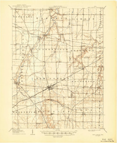 United States Geological Survey New London, OH (1908, 62500-Scale) digital map