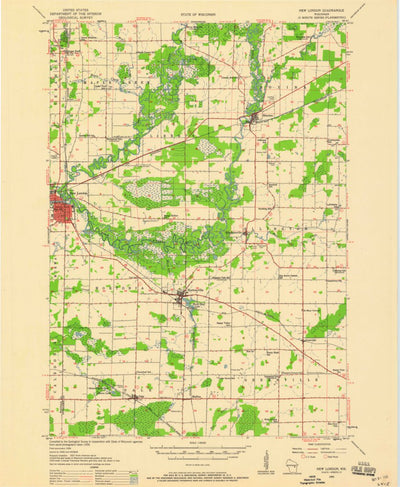 United States Geological Survey New London, WI (1956, 48000-Scale) digital map