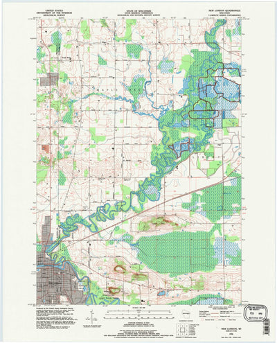 United States Geological Survey New London, WI (1992, 24000-Scale) digital map