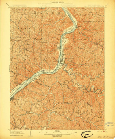 United States Geological Survey New Martinsville, WV-OH (1906, 62500-Scale) digital map