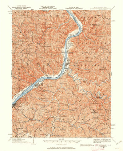 United States Geological Survey New Martinsville, WV-OH (1924, 62500-Scale) digital map