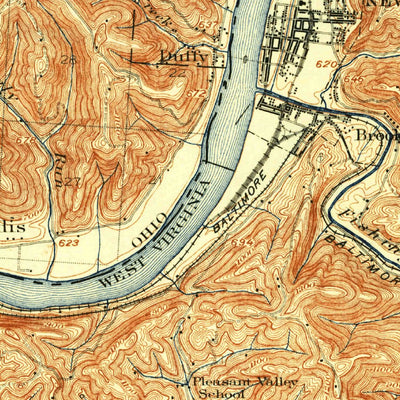 United States Geological Survey New Martinsville, WV-OH (1926, 62500-Scale) digital map