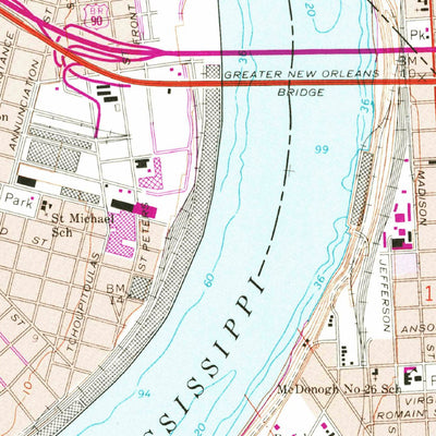 United States Geological Survey New Orleans East, LA (1966, 24000-Scale) digital map