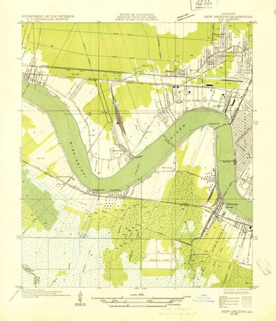 United States Geological Survey New Orleans West, LA (1932, 31680-Scale) digital map