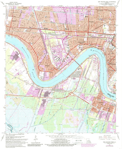 United States Geological Survey New Orleans West, LA (1965, 24000-Scale) digital map
