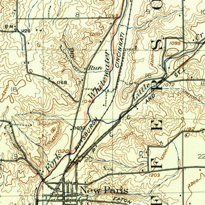 United States Geological Survey New Paris, OH-IN (1918, 62500-Scale) digital map