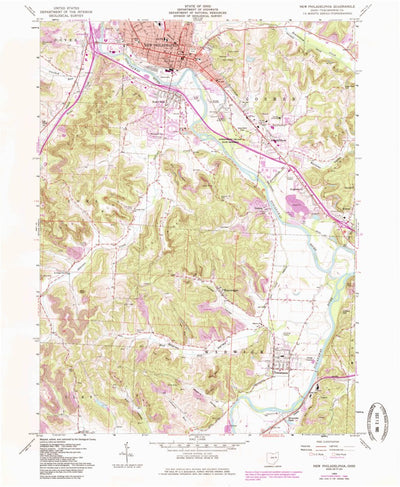 United States Geological Survey New Philadelphia, OH (1962, 24000-Scale) digital map