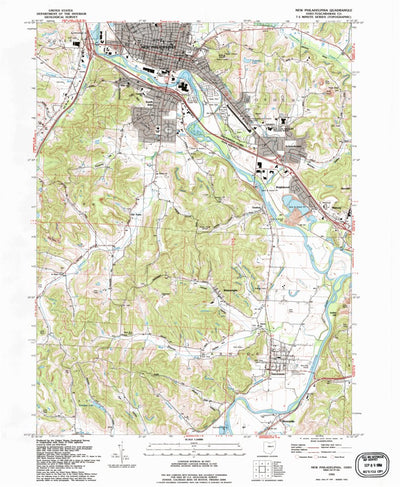 United States Geological Survey New Philadelphia, OH (1993, 24000-Scale) digital map