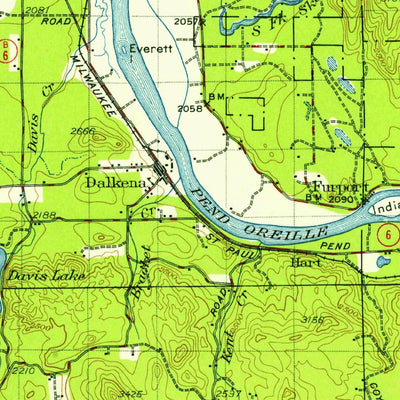 United States Geological Survey New Port, WA-ID (1936, 125000-Scale) digital map