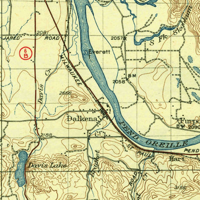 United States Geological Survey New Port, WA-ID (1942, 125000-Scale) digital map