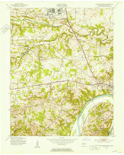 United States Geological Survey New Providence, TN (1951, 24000-Scale) digital map