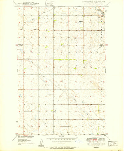 United States Geological Survey New Rockford SE, ND (1950, 24000-Scale) digital map