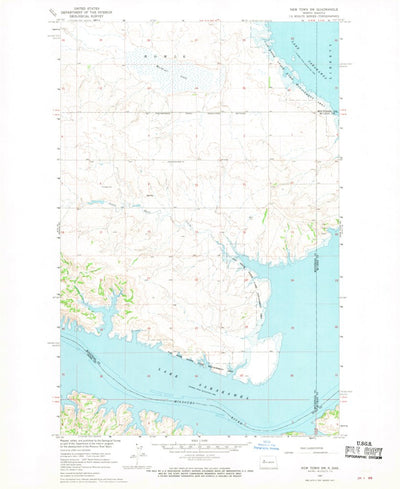 United States Geological Survey New Town SW, ND (1967, 24000-Scale) digital map
