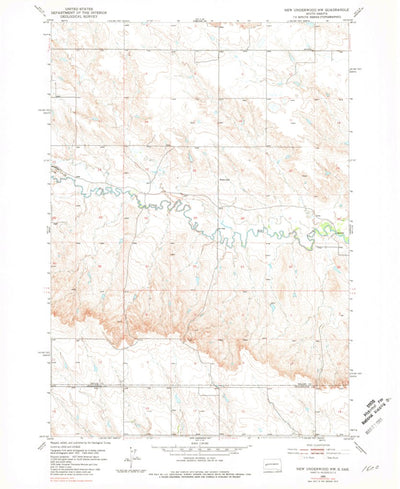 United States Geological Survey New Underwood NW, SD (1953, 24000-Scale) digital map