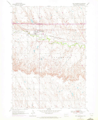 United States Geological Survey New Underwood, SD (1953, 24000-Scale) digital map
