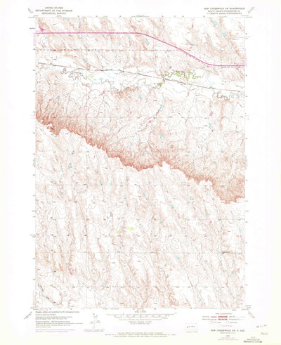 United States Geological Survey New Underwood SW, SD (1953, 24000-Scale) digital map