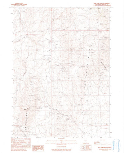 United States Geological Survey New York Peak, NV (1990, 24000-Scale) digital map