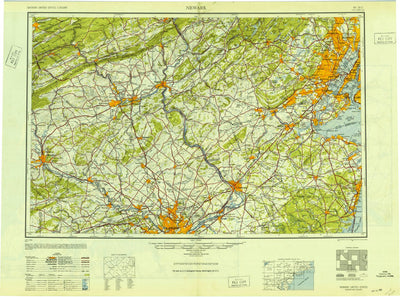 United States Geological Survey Newark, NJ-PA-NY (1949, 250000-Scale) digital map