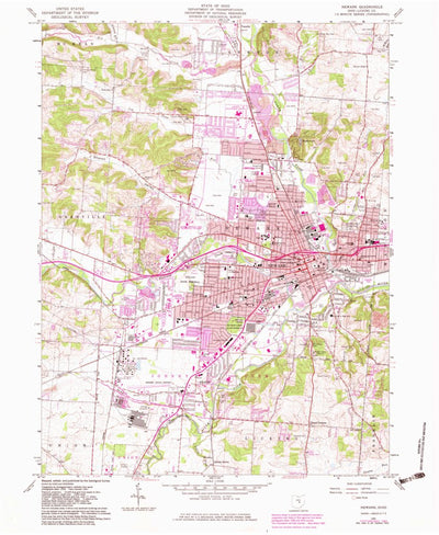 United States Geological Survey Newark, OH (1961, 24000-Scale) digital map