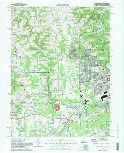 United States Geological Survey Newark West, DE-MD-PA (1992, 24000-Scale) digital map