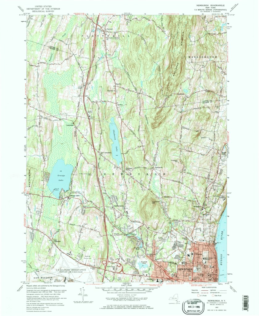 Newburgh, NY (1957, 24000-Scale) Map by United States Geological