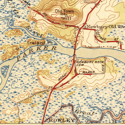 United States Geological Survey Newburyport East, MA-NH (1945, 31680-Scale) digital map