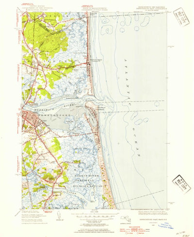 United States Geological Survey Newburyport East, MA-NH (1952, 31680-Scale) digital map