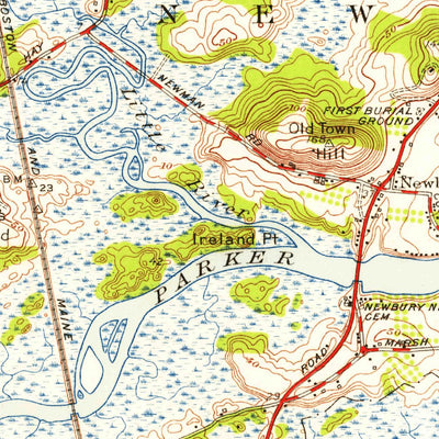 United States Geological Survey Newburyport East, MA-NH (1952, 31680-Scale) digital map