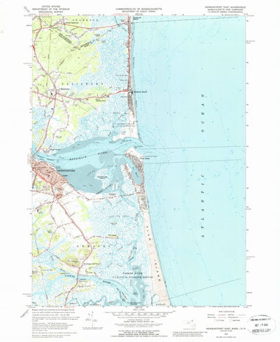 United States Geological Survey Newburyport East, MA-NH (1966, 24000-Scale) digital map
