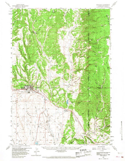 United States Geological Survey Newcastle, WY-SD (1958, 62500-Scale) digital map