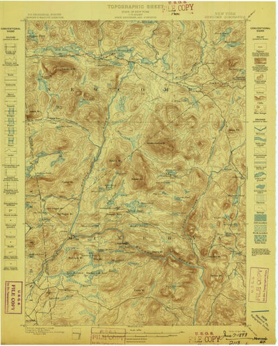 United States Geological Survey Newcomb, NY (1898, 62500-Scale) digital map