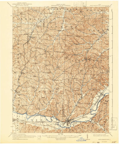 United States Geological Survey Newcomerstown, OH (1913, 62500-Scale) digital map