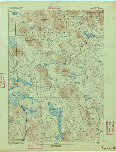 United States Geological Survey Newfield, ME-NH (1891, 62500-Scale) digital map