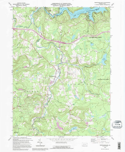 United States Geological Survey Newfoundland, PA (1992, 24000-Scale) digital map