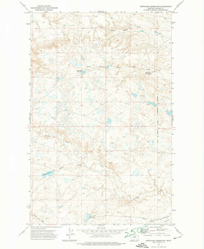 United States Geological Survey Newhouse Reservoir, MT (1971, 24000-Scale) digital map