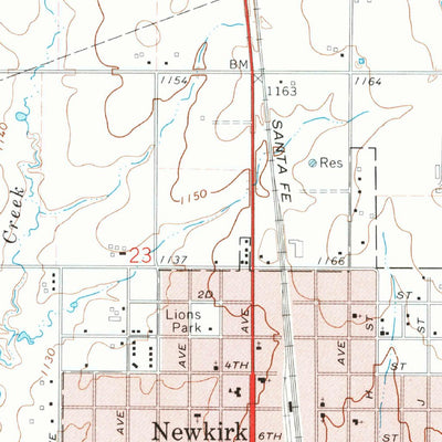 United States Geological Survey Newkirk, OK-KS (1968, 24000-Scale) digital map