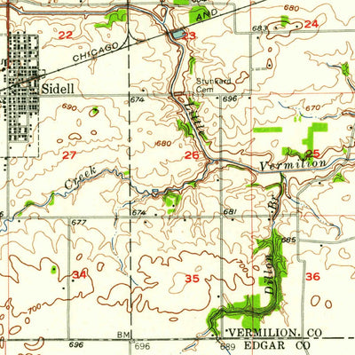 United States Geological Survey Newman, IL (1956, 62500-Scale) digital map