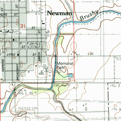 United States Geological Survey Newman, IL (1998, 24000-Scale) digital map