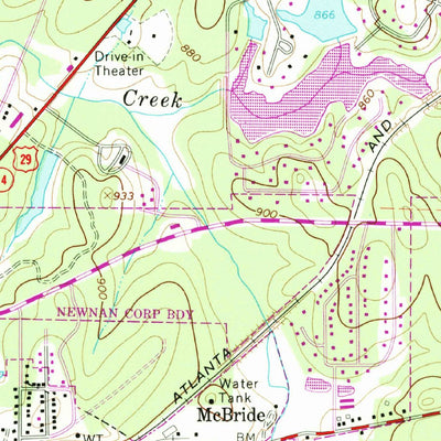 United States Geological Survey Newnan North, GA (1965, 24000-Scale) digital map
