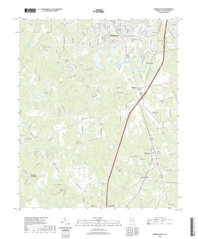 United States Geological Survey Newnan South, GA (2020, 24000-Scale) digital map