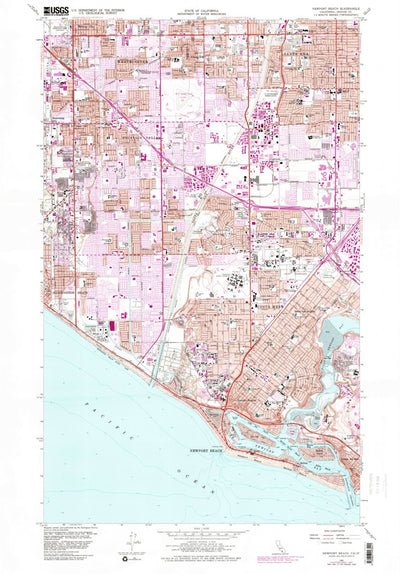 United States Geological Survey Newport Beach, CA (1965, 24000-Scale) digital map